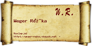 Weger Réka névjegykártya